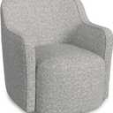 Spatial Order Upholstered 360 Barrel Back Swivel Chair | Accent Chairs for Living Room & Bedroom | Decorative Home Furniture