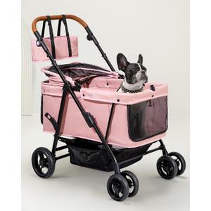 Dog Stroller for Large & Medium Dogs (20132 lbs), Pet Stroller for 2 Small Dogs, Extra Large Heavy Duty, Foldable & Ventilated, Pink or Navy