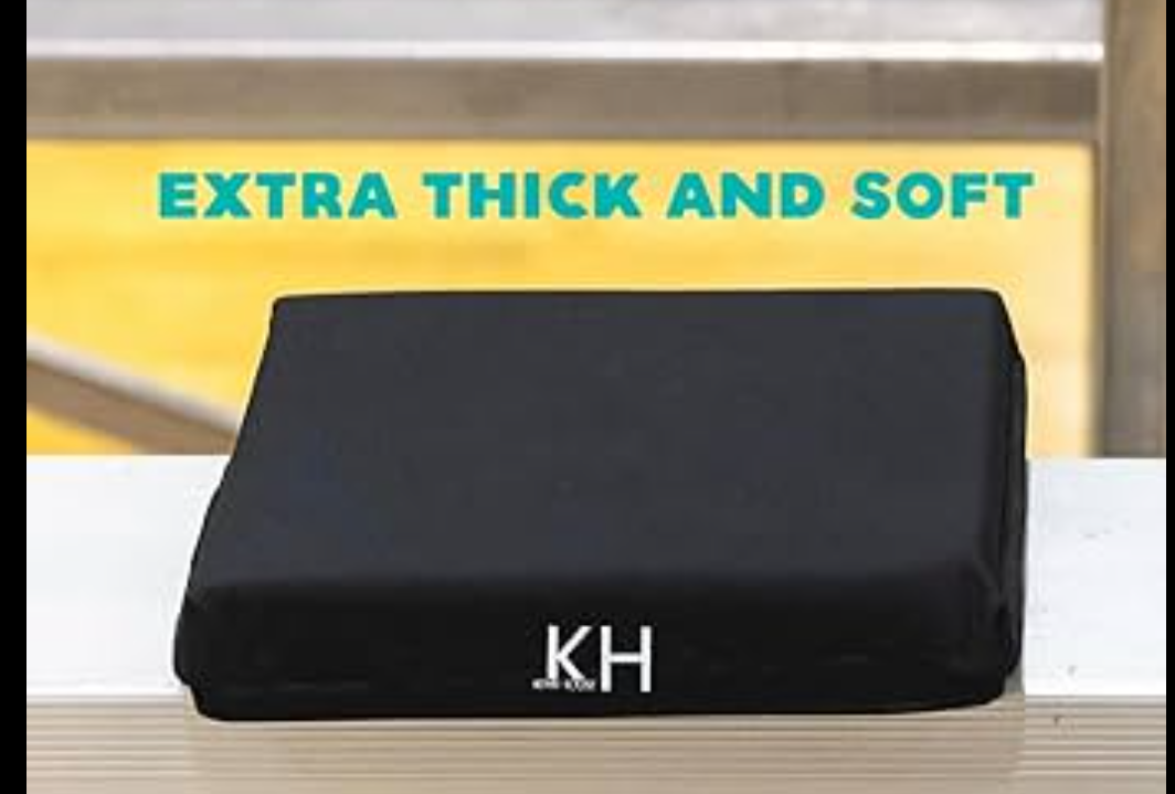 KIMI HOUSE Black Chair Cushion, Stadium Seating for Bleachers, Best for Camping, Bleachers, Sports Events Black