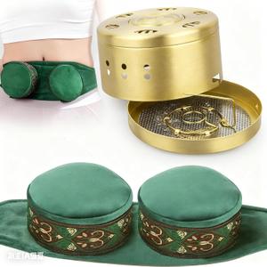 Smokeless Copper Moxa Box, Copper Tank Moxibustion Treatment Tool, Moxibustion Case for Neck Knee Waist Shoulder Back Remove Dampness,  Ai Jiu (2)