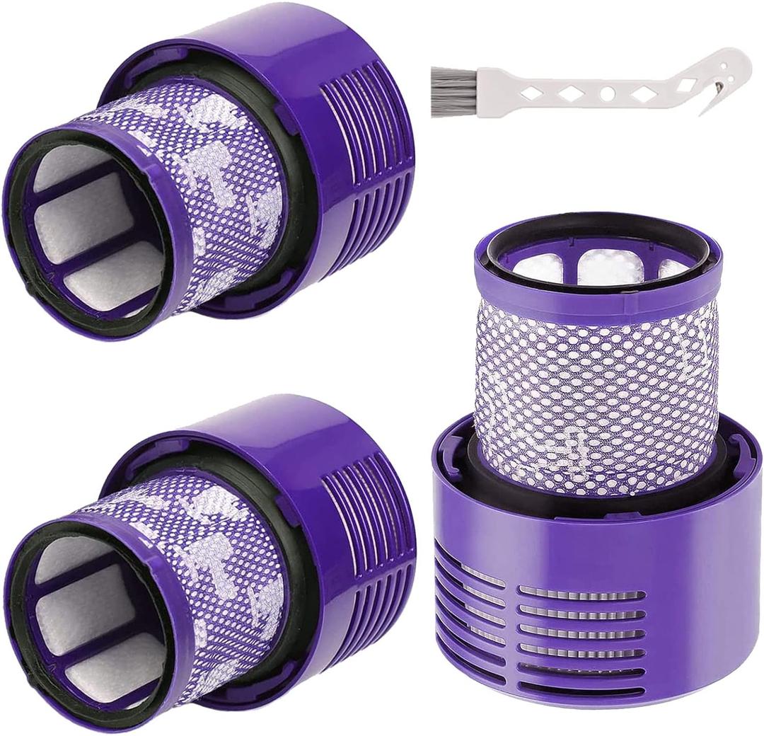 3 Pack V10 Filters Replacement Parts Compatible with Dyson V10 Cyclone Series, Cyclone V10 Absolute, Cyclone V10 Animal, V10 Total Clean, SV12, Replace Part No. 969082-01