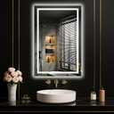 LOAAO 20"x30" LED Mirror for Bathroom, Lighted Bathroom Mirror with Lights, Anti-Fog, Dimmable, Memory Function, Clear Reflection