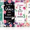 4Pcs Church Banners with Scripture for Sanctuary Wall Worship Classical Christian Banner Inspirational Religious Praise Hanging Sign Watercolor Flower Welcome Backdrop for Church Sunday School Decor