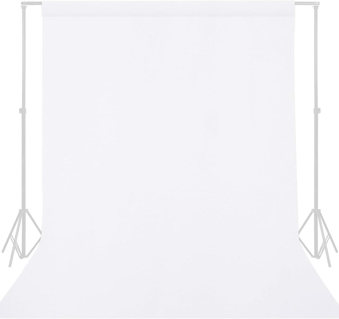 GFCC Wrinkle-Resistant White Backdrop Background for Photography Thick Photo Booth Backdrop for Photoshoot Background Screen Video Recording Parties Curtain(7.5FTX10FT)