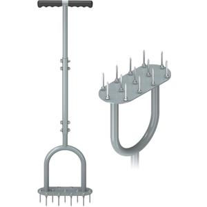 Lawn Aerator Spike Manual Yard Aerator with 13 Iron Spikes, Aerator Lawn Tool, Garden Tool for Aerating Soil