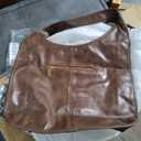 NEWBELLA Hobo Purse, PU Leather Shoulder Bag, Tote Handbag for Work and Travel (Coffee)