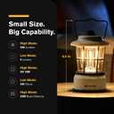 LUXPRO Retro LED Lantern - Battery-Powered Emergency Lantern - Water Resistant - Bright LED Lamp for Indoor & Outdoor Use - Use for Tents, Hiking or Hurricane Prep (Beige, Pack of 1)