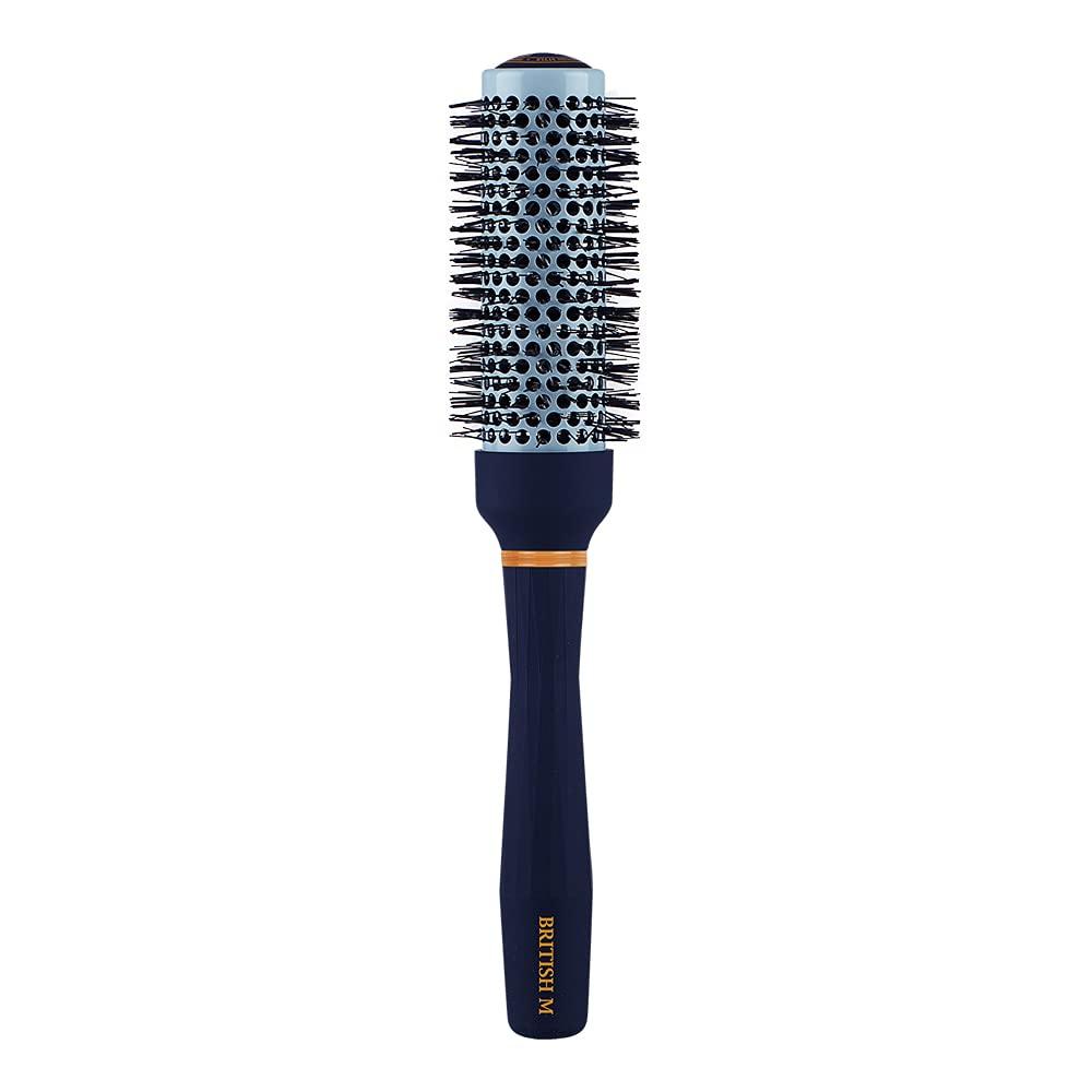 Curling Ceramic Brush Round 33mm Non-Electric Blowout Brush, Anti-Frizz Styling for a Smooth Salon Look Ideal for All Hair Types