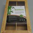 RoyalHouse Big Natural Bamboo Tea Storage Organizer with Clear Acrylic Top Window, 8 Compartments Eco-Friendly Tea Bag Holder, Multi-Functional Storage Box