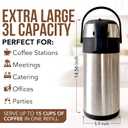 Coffee Carafe Insulated 102 OZ / 3L Stainless Steel Hot Beverage Dispenser, Airpot Coffee Dispenser with Pump, Thermal Coffee Carafe for Hot Liquids, Coffee Carafes for Keeping Hot Drink Dispenser