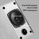 Elimavi 30W X 2 Powered Bookshelf Speakers - 3.5-RCA Input for Turntable, TV, PC, Record Player Speakers with 4 Inch Woofer & Wall Mounted, White