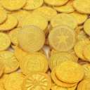 Byhoo 100 PCS Metal Gold Coins,DND Pirate Coins,Stress Relief Tool,with Velvet Drawstring Pouch for Board Games, Role Playing, Treasure Hunts,Pirate Adventure Themed Play Favor