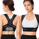 URSEXYLY Posture Corrector for Women Breathable Back Brace For Posture Adjustable Back Straightener Support for Neck Shoulder Clavicle and Upper Back Pain Relief(S/M,Black)