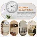 10 Inch Wall Clock with Hidden Safe, Battery Operated Quartz Plastic Vintage Decor Wall Clock Diversion Safe with Secret Storage for Kitchen Living Room Home Organization, Silver