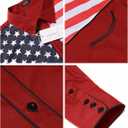 COOFANDY Men's American Flag Button Down Shirts Western Cowboy Shirt Slim Fit Patriotic Long Sleeve Shirt (Red)