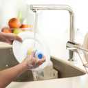 YeuDeuy Dish Scrubber with Soap Dispenser for Dish Pot Pan Kitchen Sink Cleaning, Plam Brush with Sponge Head 2pcs