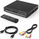 HD DVD Player for TV with HDMI, Region FreeCD Player for Home, Plays All Regions and Formats, Mini DVD Player with USB, Remote, HDMI and RCA Cables Included (DVD-003)