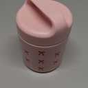 Paris Hilton Stainless Steel Food Jar, Double Wall Vacuum Sealed Insulated Food Storage Container with Carry Handle Lid, 12-Ounce, Pink with Bow Design