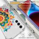 Compatible for Samsung Galaxy S24 Plus & S25 Plus Case for Women Cute Phone Funda Clear Design, S24+ / S25+ Cases Transparent Cool Kawaii Protective, Mandala Floral Decoration Henna Flower