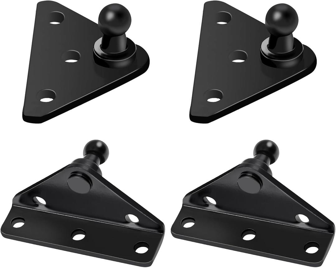 10mm Ball Stud Mounting Bracket for Gas Shock Spring Strut Prop Lift Support, 2pcs L-Type, 2pcs Flat-Type and 16pcs Screws