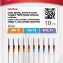 SINGER 50-Pack Universal 2020 Sewing Machine Needles, Assorted, Size 80/12, 90/14, 100/16