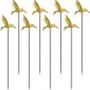Cocktail Picks Stick, Cocktail Toothpicks Stainless Steel Martini Olive Picks for Bar Barbecue Fruit, Bloody Mary Drink Sticks (8pcs,Gold Bird)