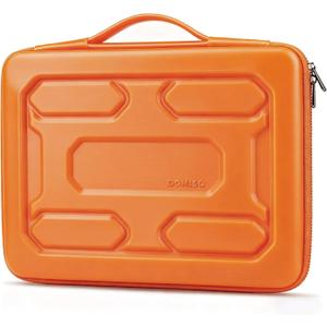 DOMISO 17 inch Laptop Sleeve with Handle Shockproof Waterproof EVA Protective Case for 17.3" ZBook Fury 17.3 G8/MSI GS73VR Stealth Pro/HP Envy 17/LG Gram 17"/ROG Strix GL702VS, Orange