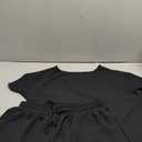 LILLUSORY Womens 2 Piece Short Set Summer Lounge 2026 Travel Vacation Beach Cruise Matching Outfit Ribbed Loungewear S