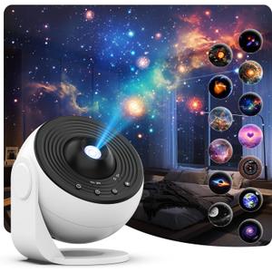Galaxy Projector Pro for Bedroom,Planetarium Star Projector,Ultra Clear Night Light,with 4K Replaceable 13 Galaxy Discs,360 Degree Rotation Real Sky Light,for Kids Room Birthday Valentines Gift