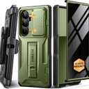 TONGATE for Z Fold 7 Case with Privacy Screen Protector, [Built-in Slide Camera Cover & Stand] [Anti Spy] Military Grade Drop Phone Case for Samsung Galaxy Z Fold 7 with Belt Clip, Green Privacy