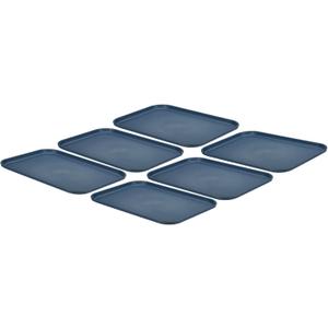 PATIKIL Plastic Fast Food Serving Tray, 6 Pcs 12.2" x 8.9" Reusable Rectangular Cafeteria Serving Platter for Party Kitchen Restaurant, Dark Blue PATIKIL Plastic Fast Food Serving Tray, 6 Pcs 12.2" x 8.9" Reusable Rectangular Cafeteria Serving Platter for Party Kitchen Restaurant, Dark Blue