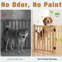 YOCAN Non-Painted Wooden Freestanding Dog Gates for The House,Doorways, Stairs,Wood Dog Fences Indoor Pet Gate,Step Over Fence-4 Panel H:16.9"