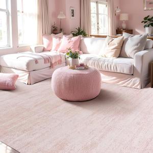 Large Area Rug for Bedroom,Washable Abstract Boho Rugs for Living Room 9x12,Pink