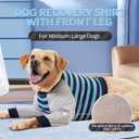 FUAMEY Dog Recovery Sleeve with Elbow Protector,Dogs Shirt Stop Licking Joints,Pet Long Sleeve Suit Protecting Dog's Front Leg Arm Wounds Cover Skin Conditions Blue Stripe L
