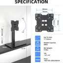 XINLEI Universal TV Stand Base, Table Top TV Stand for 17-43 Inch LCD/LED TVs, Height Adjustable Monitor Mount Stand with Tempered Glass Base Holds up to 88lbs VESA 200x200mm, TS103