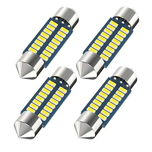 Serundo Auto 6418 Led Festoon Bulb 36mm 1.42in C5W Festoon Led, Super Bright 16SMD 3014 Chips 6000k White Interior Led Bulb Used for Car Map Dome Courtesy Trunk Light etc, Pack of 4pcs