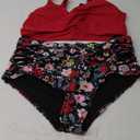 Plus Size Two Piece Swimsuit - High Waisted Bikini Set Tummy Control Bathing Suits for Women 18 W