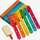 Jumbo Colored Popsicle Sticks, 100Pcs Rainbow Wooden Popsicle Sticks with Holes for DIY, Craft Creative Designs, Arts Handwork