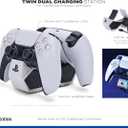 PowerA Twin Charging Station for Dualsense Wireless Controllers, Dualsense Controller Charging, Charge, Sony PlayStation, PS5, Officially Licensed - PlayStation 5