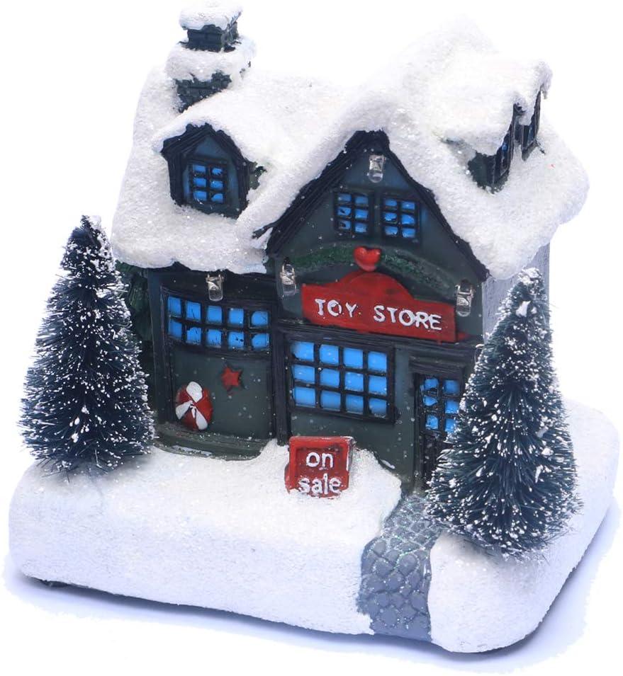 Christmas Village House with RGB Light Toy Store Scene Christmas Decoration