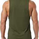 Men's Sleeveless Workout Tank Top Quick Dry Gym Muscle Bodybuilding Vest Breathable Lightweight Summer Athletic Tops (Green, L)