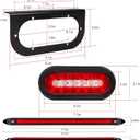 LIMICAR LED Trailer Lights Kit, 6 Inch Oval Tail Lights with Backup Reverse, DOT Compliant IP67 Waterproof, Brackets + 25FT 5-Pin Harness + 13.8" Light Bar + Markers, Stop Brake Turn for Boat RV Truck