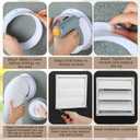 Portable Ac Exhaust Hose Vent Wall Mount Connector Kit with 59 Inches Hose and 5 Inches Louvered Vent Cover Ac Exhaust Tube Coupler for 5 in and 5.5 in Tube (Louvered Vents Cover)