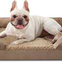 INVENHO Orthopedic Medium Dog Beds for Medium Dogs, Waterproof, Egg-Crate Foam Dog Couch Bed with Washable Removable Cover, Waterproof Lining and Nonskid Bottom (M (28"x 23"x 6.5"), Brown)