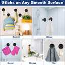 4 PCS Suction Cup Hooks for Shower, Hooks for Inside Shower, Removable Towel Hooks for Bathroom Wall, Kitchen, Glass, Tile, Mirror, Bath Robe Looafh Hook for Hanging (Black)