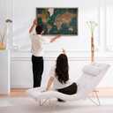 Canvas World Map with Cork Pin Board - English Lettering - Decorative Wall Decoration for All Rooms - Canvas Pictures with World Map Motif (70x50 cm, Pattern 4)