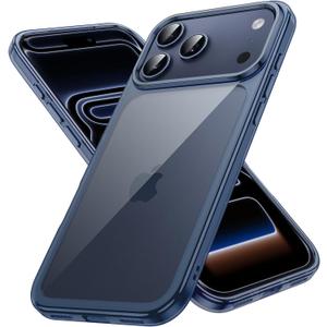JETech Case for iPhone 17 Pro 6.3-Inch, Non-Yellowing Shockproof Phone Bumper Cover, Anti-Scratch Clear Back (Deep Blue)