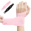 Ultra-Thin Wrist Brace Support for Carpal Tunnel, Wrist Brace for TFCC Tears, Elastic Wrist Wraps for Sports Work Typing Sleeping, Wrist Straps for Weightlifting, Golf, Tendonitis, Arthritis (Pink) (One Size)
