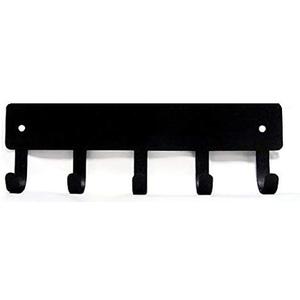 Plain 9" Key Holder & Sports Medal Hanger | Color: Black with 5 Hooks - Made in The USA