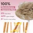 REECHO Hair Topper, Short Wiglet Hair Topper for Women with Thinning Large Coverage Synthetic Top Crown Hairpiece for Women - Dark Blonde